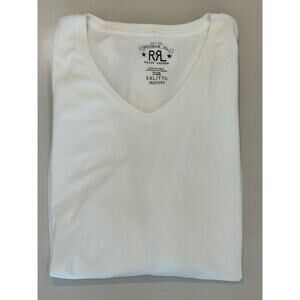 RRL Ralph Lauren V Neck T Shirt White XXL